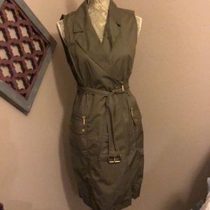 Michael Kors olive dress above the knee.